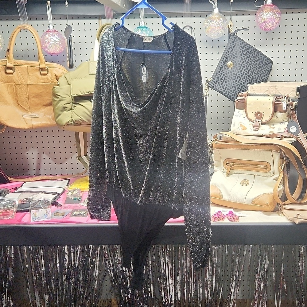 Kori Black Glitter Top Teddy Size Medium